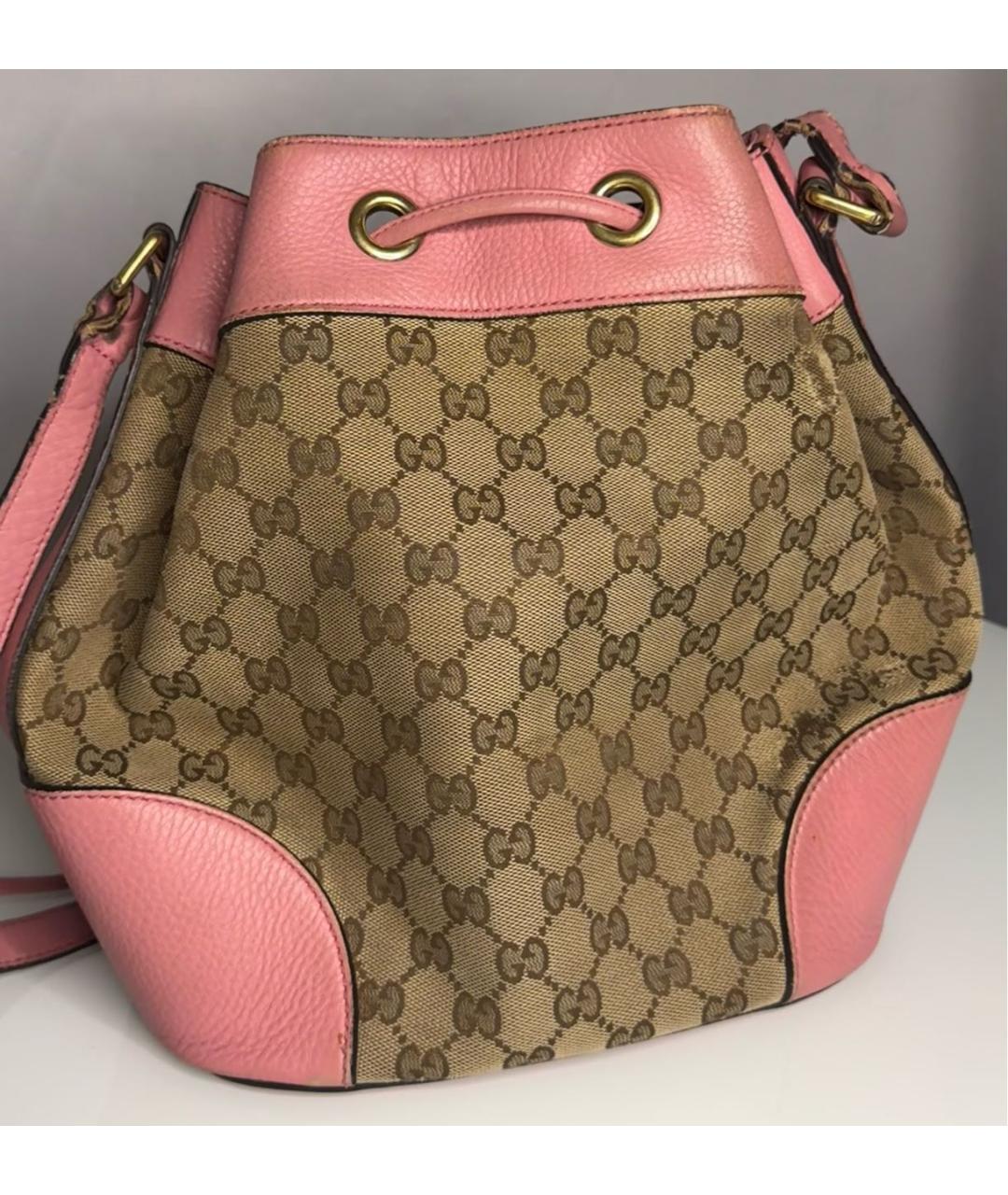 GUCCI Розовая тканевая сумка через плечо, фото 2
