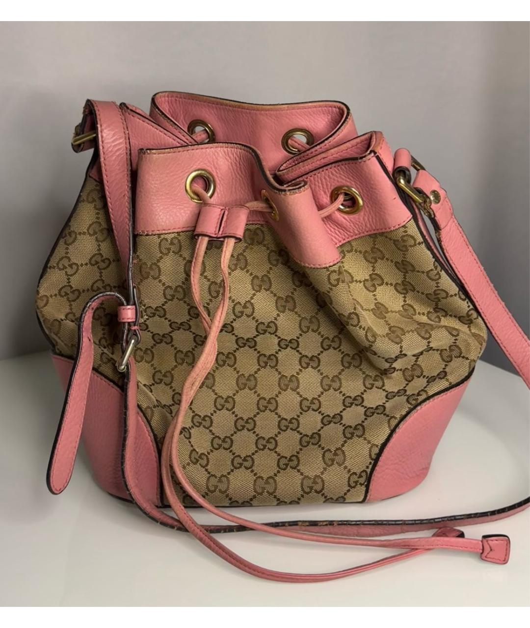 GUCCI Розовая тканевая сумка через плечо, фото 5