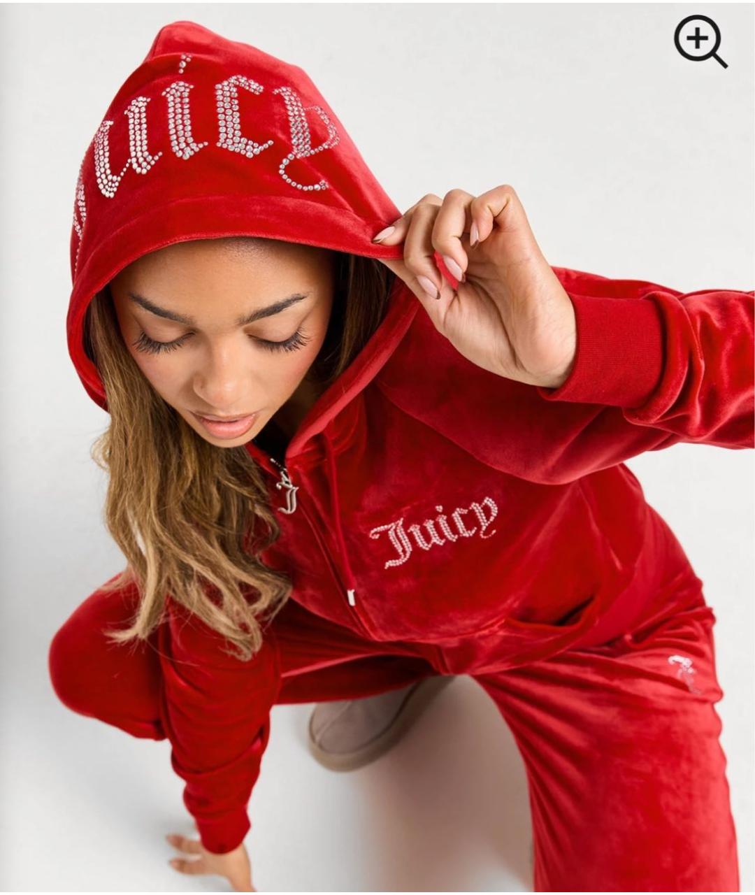 JUICY COUTURE Бордовый велюровый костюм с брюками, фото 8