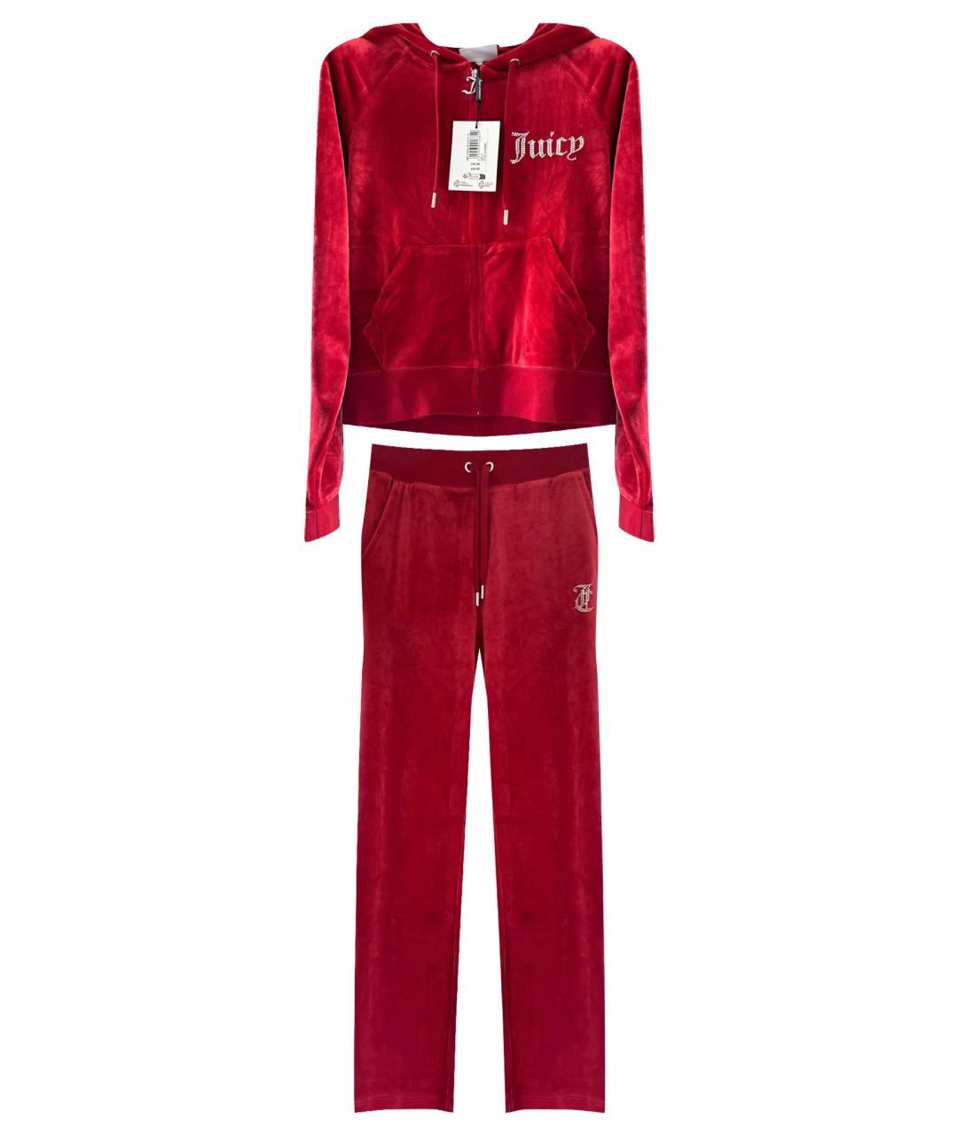 JUICY COUTURE Бордовый велюровый костюм с брюками, фото 1