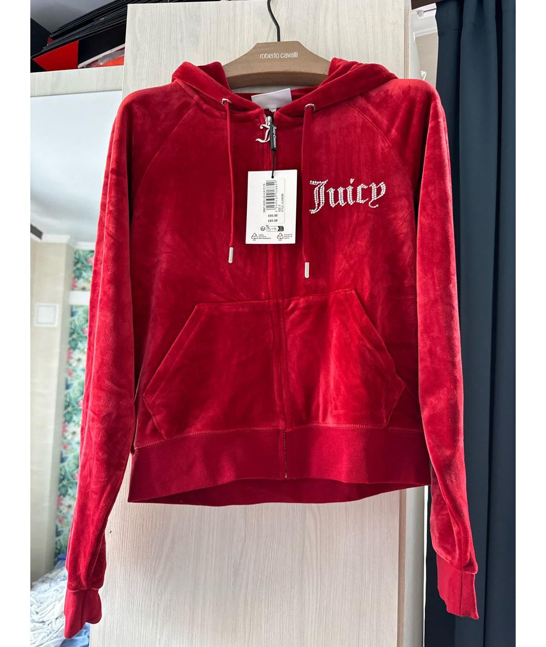 JUICY COUTURE Бордовый велюровый костюм с брюками, фото 9