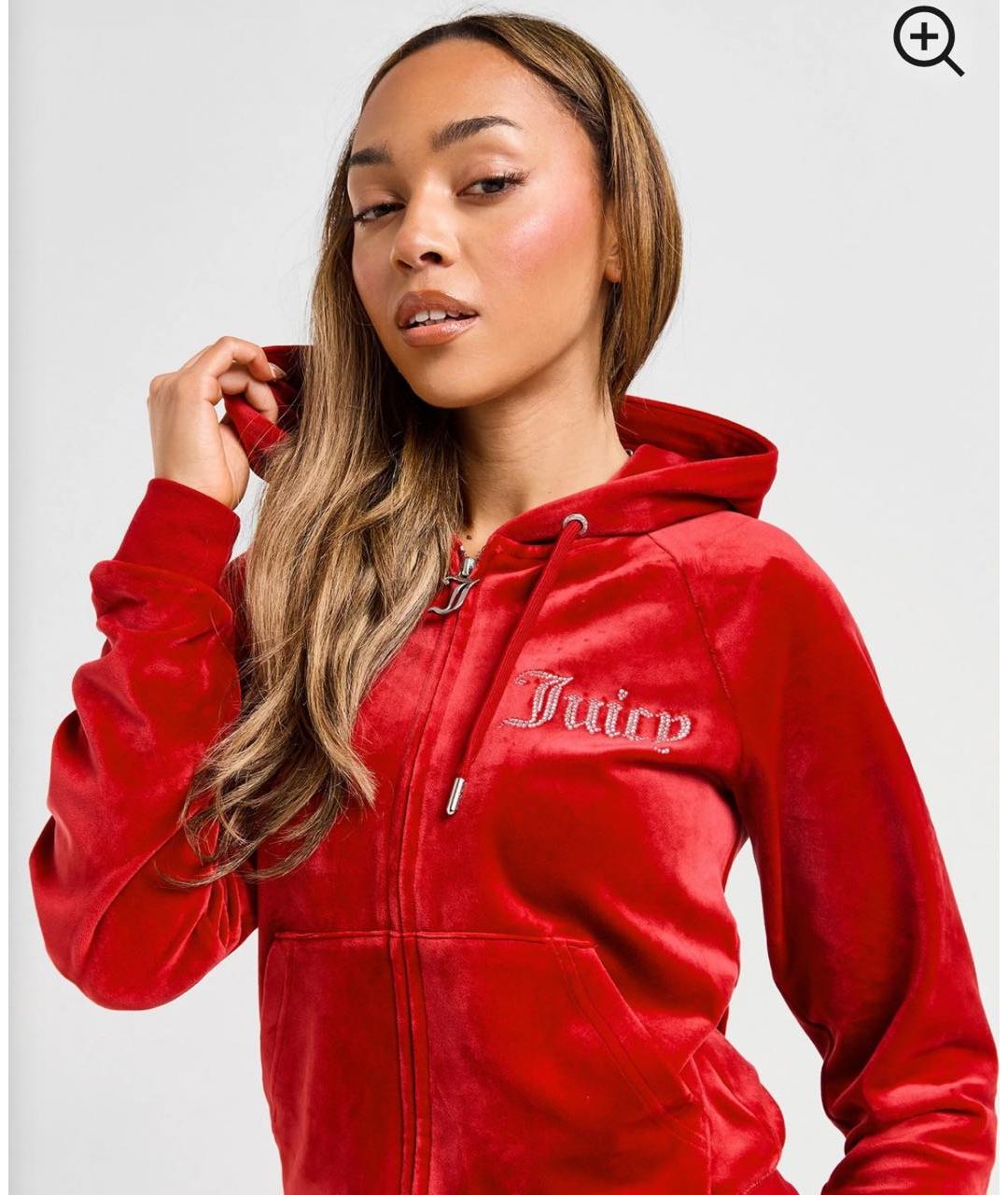 JUICY COUTURE Бордовый велюровый костюм с брюками, фото 4