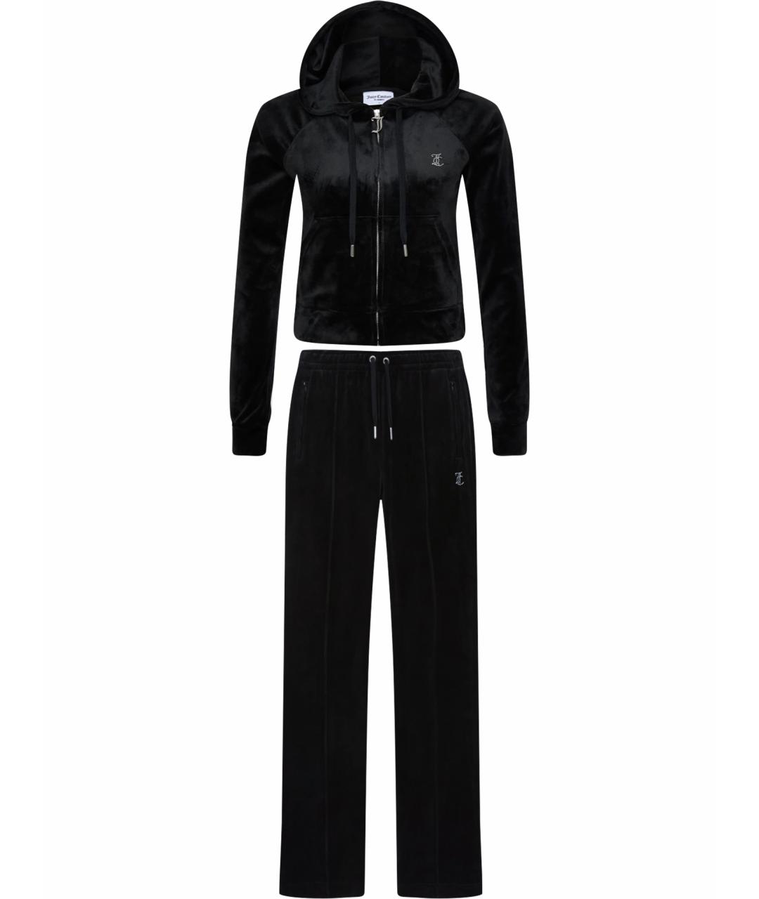 JUICY COUTURE Черный велюровый костюм с брюками, фото 1