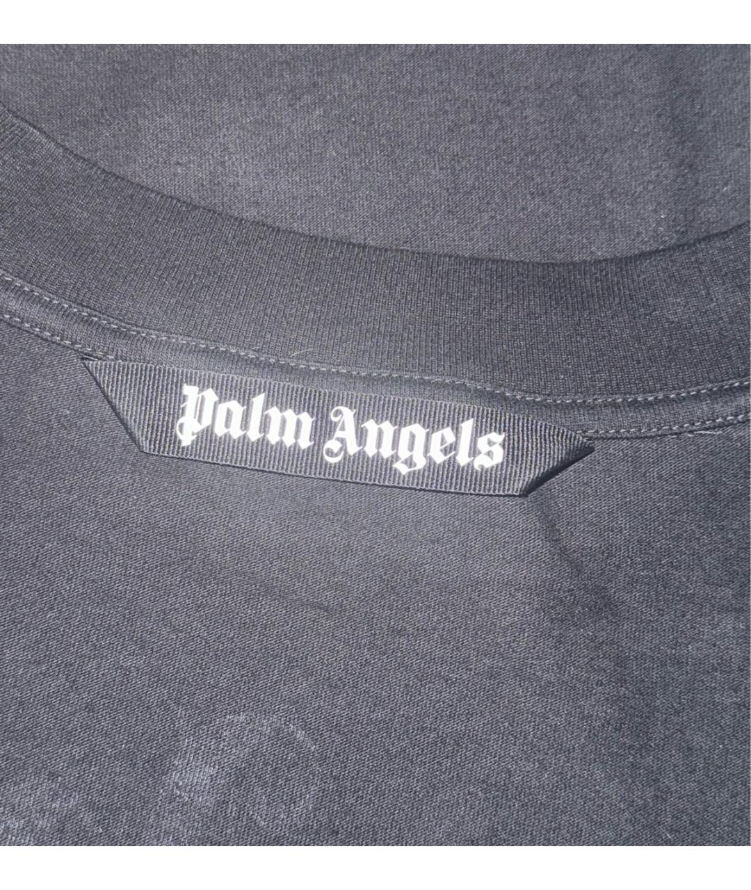 PALM ANGELS Черная хлопковая футболка, фото 5