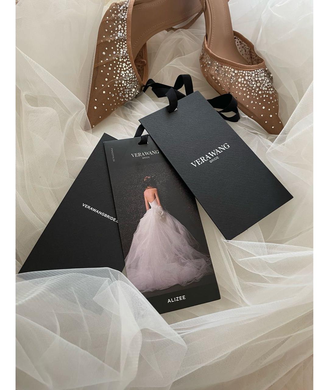 VERA WANG Белое креповое свадебное платье, фото 4