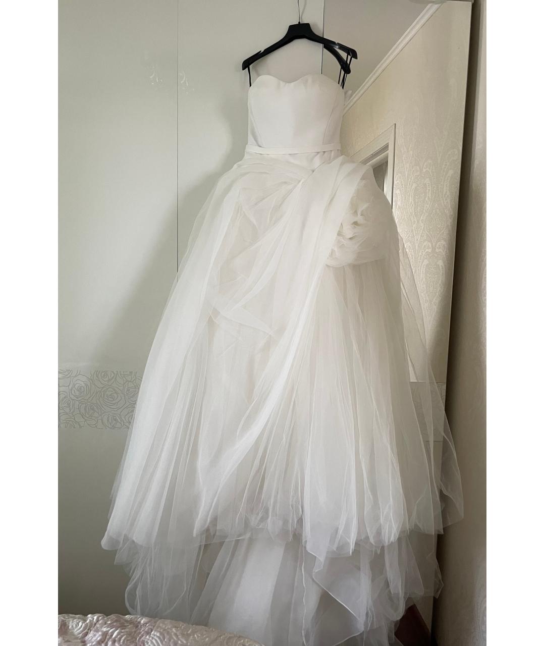 VERA WANG Белое креповое свадебное платье, фото 9