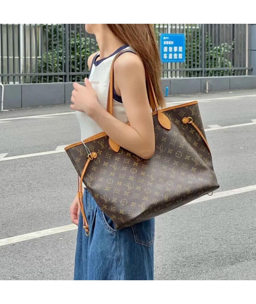 LOUIS VUITTON Коричневая сумка с короткими ручками, фото 8
