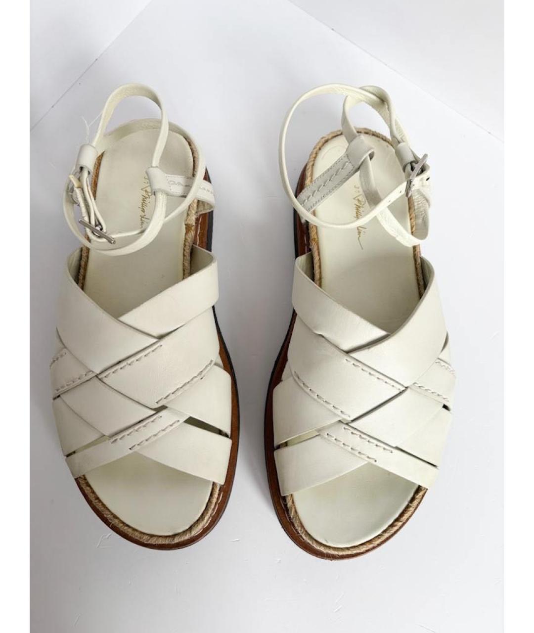 3.1 PHILLIP LIM Бежевые кожаные босоножки, фото 7