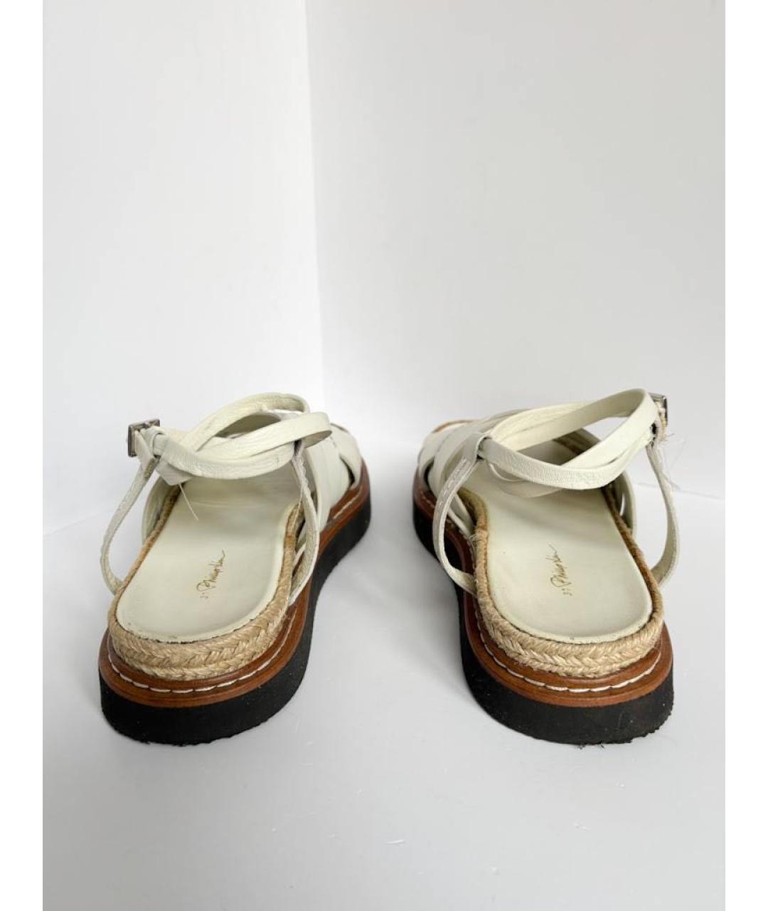 3.1 PHILLIP LIM Бежевые кожаные босоножки, фото 4