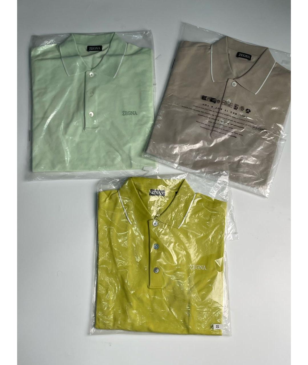 ERMENEGILDO ZEGNA Коричневое хлопко-эластановое поло с коротким рукавом, фото 4