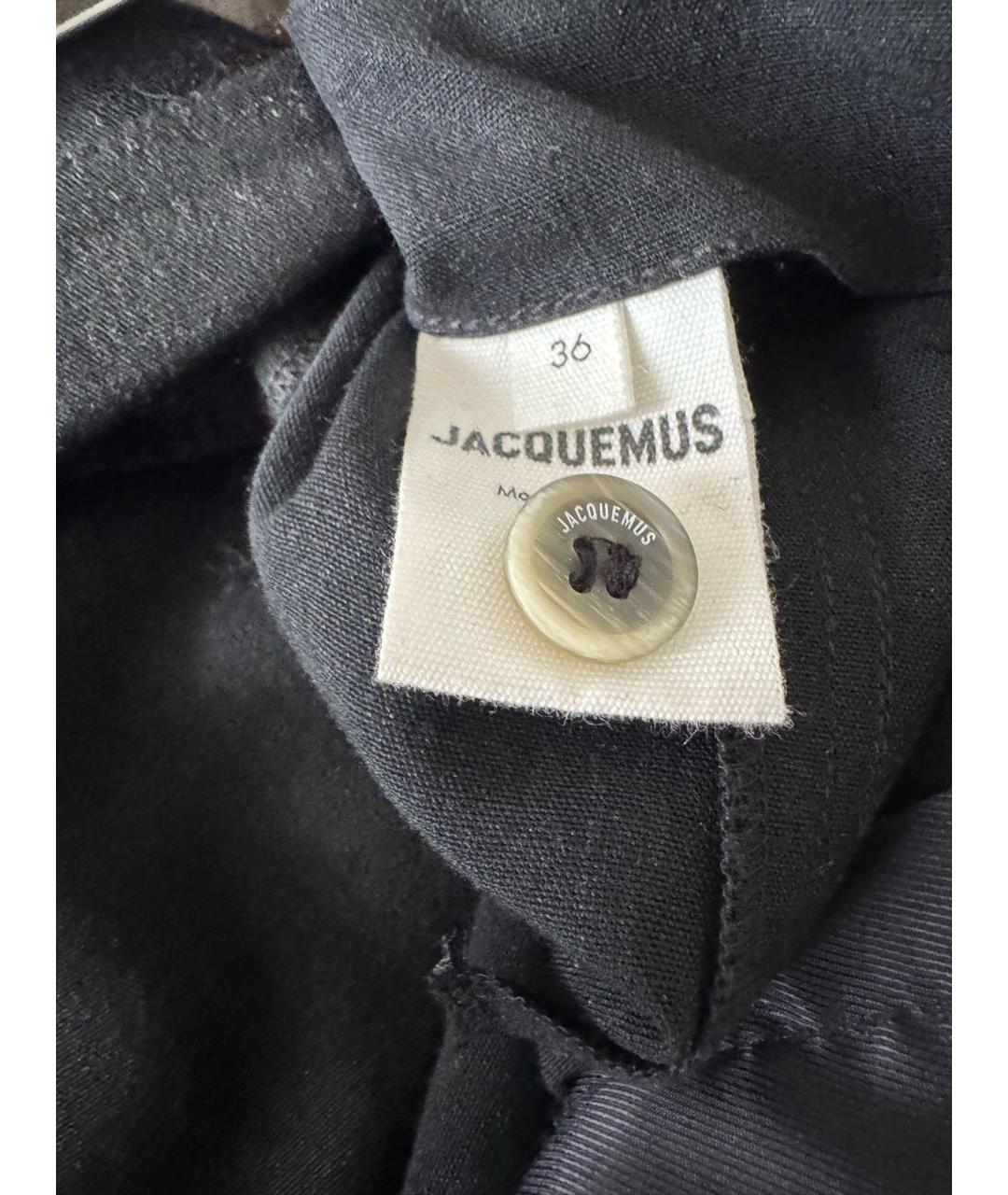 JACQUEMUS Черные вискозные брюки узкие, фото 6