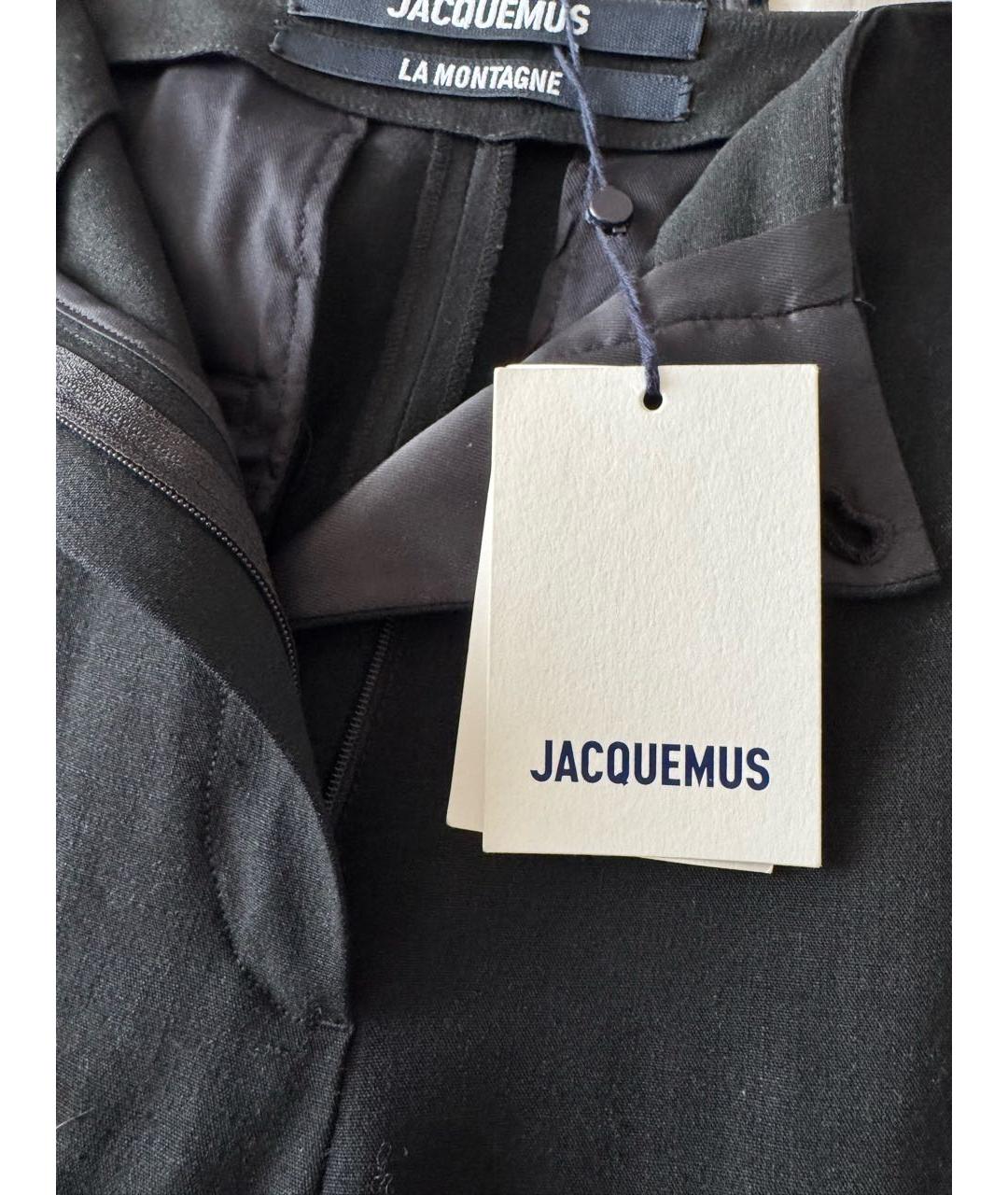 JACQUEMUS Черные вискозные брюки узкие, фото 7