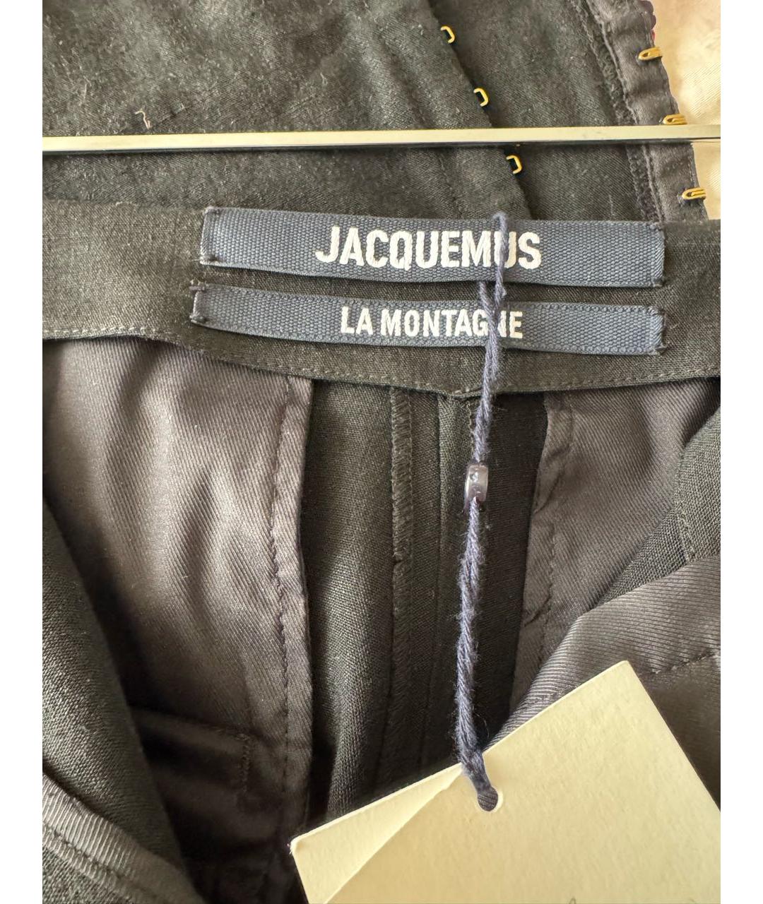 JACQUEMUS Черные вискозные брюки узкие, фото 4