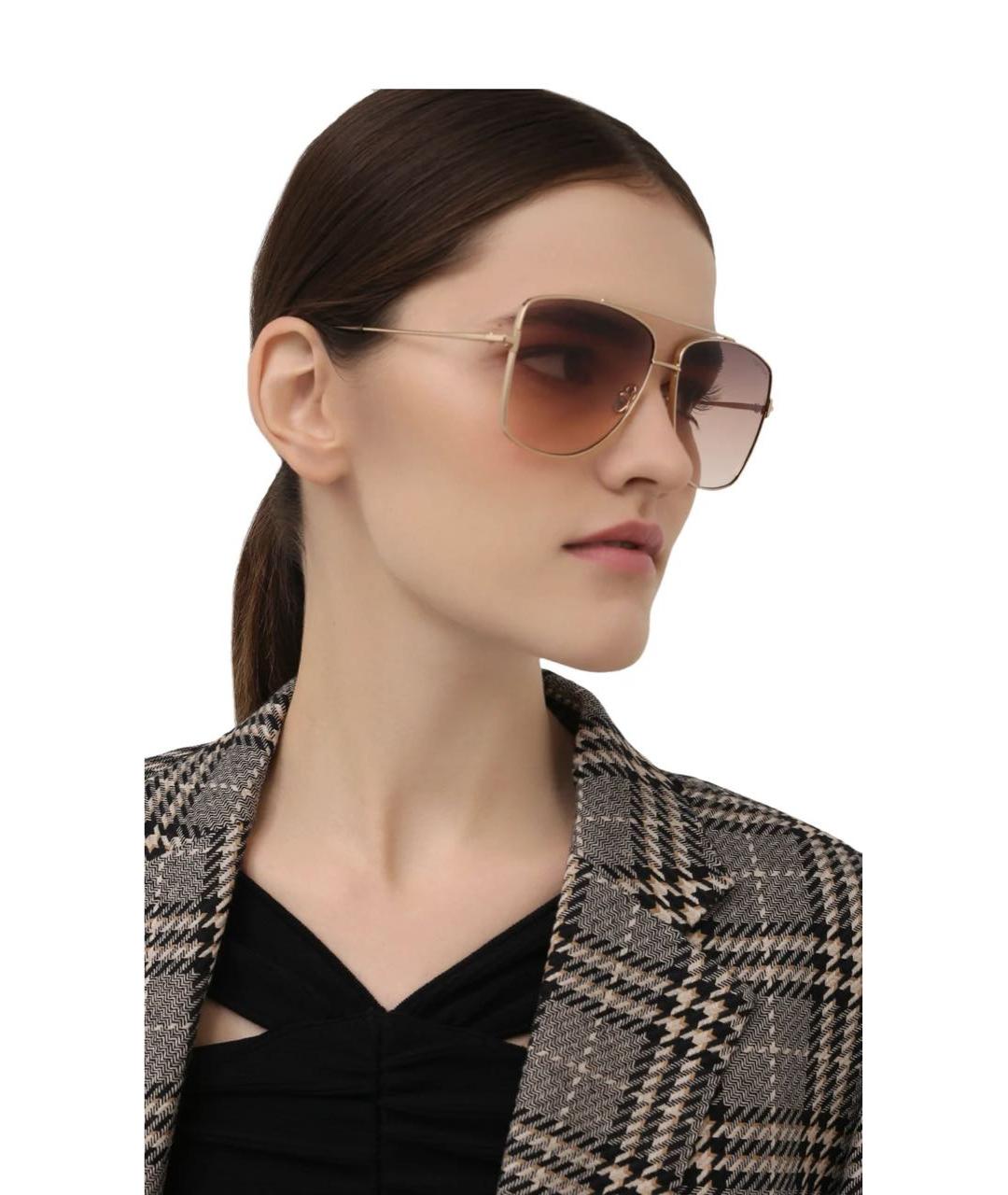 TOM FORD Коричневые металлические солнцезащитные очки, фото 7