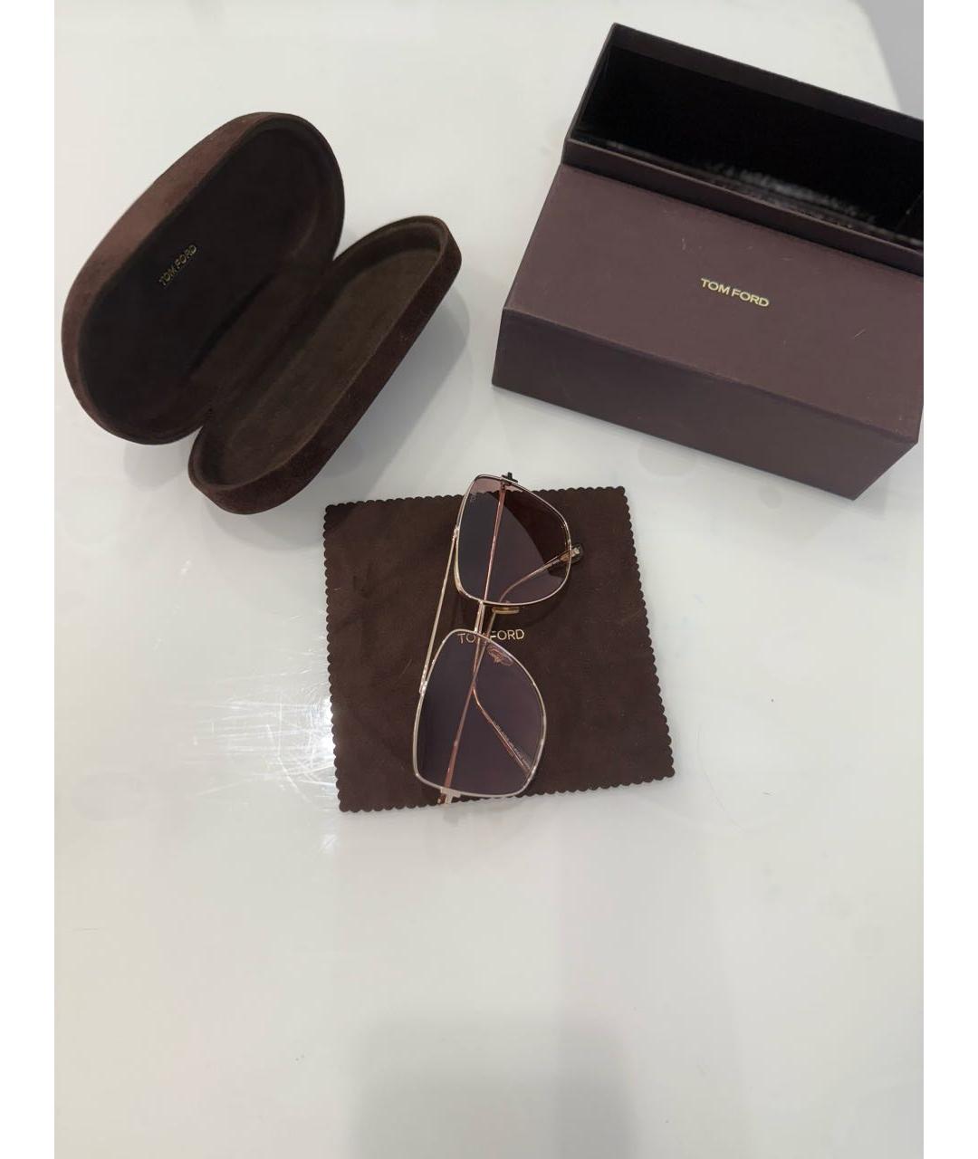 TOM FORD Коричневые металлические солнцезащитные очки, фото 6