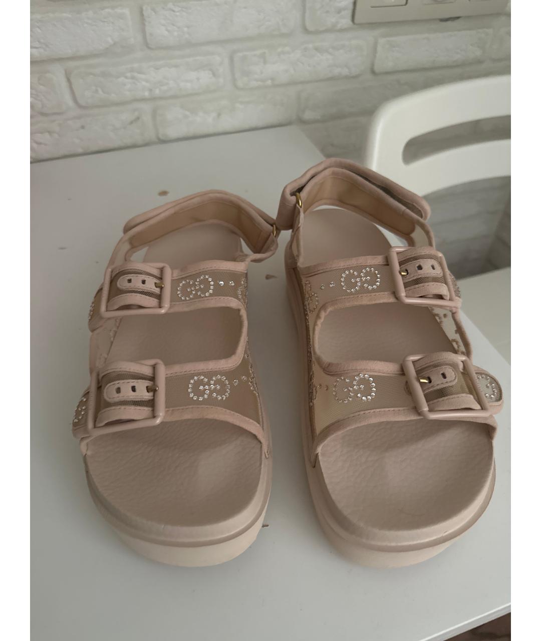 GUCCI Бежевые сандалии, фото 2