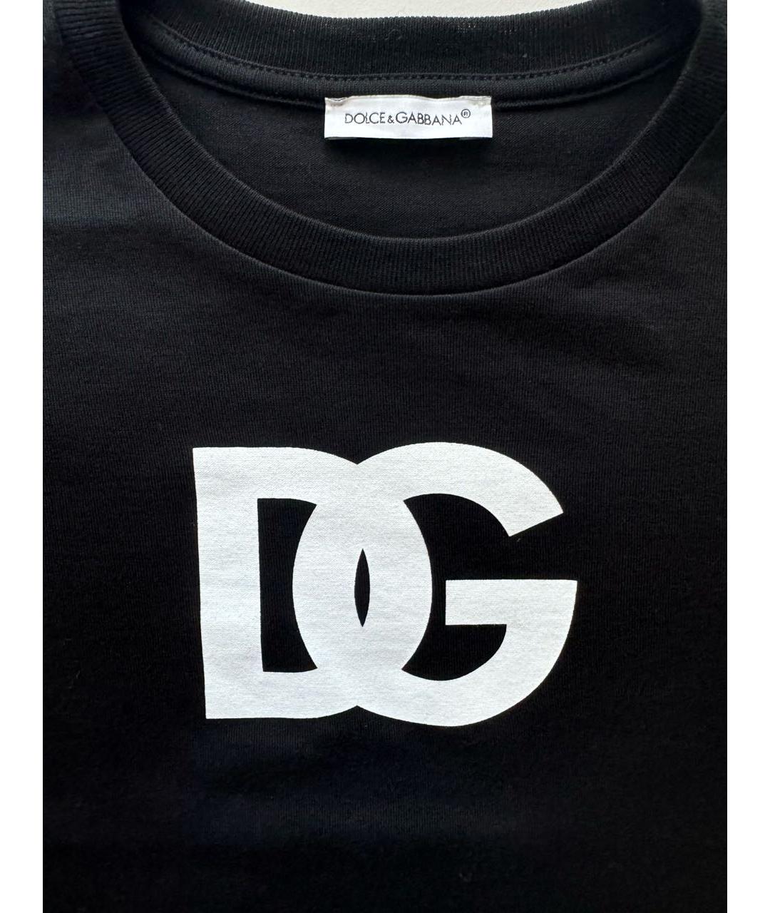 DOLCE&GABBANA Черная хлопковая детская футболка, фото 3