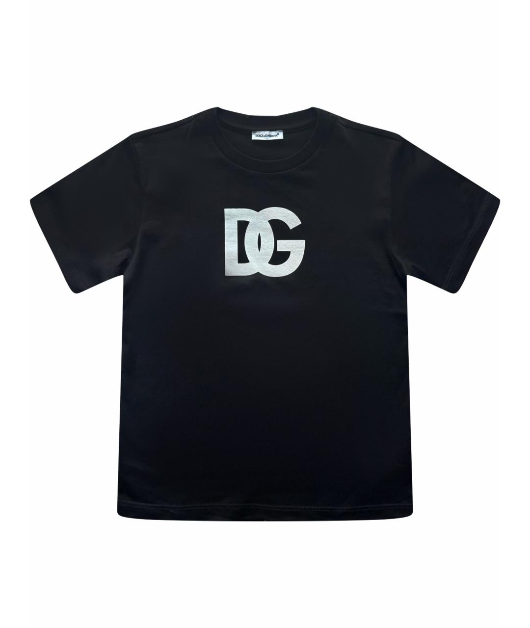 DOLCE&GABBANA Черная хлопковая детская футболка, фото 1