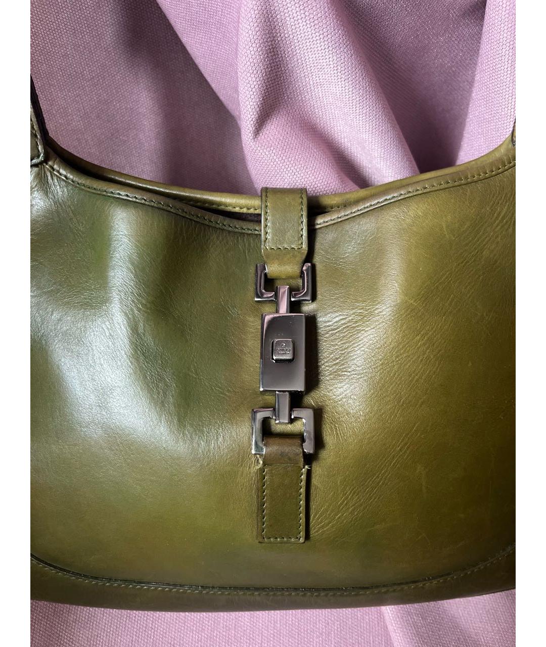 GUCCI Зеленая кожаная сумка с короткими ручками, фото 7