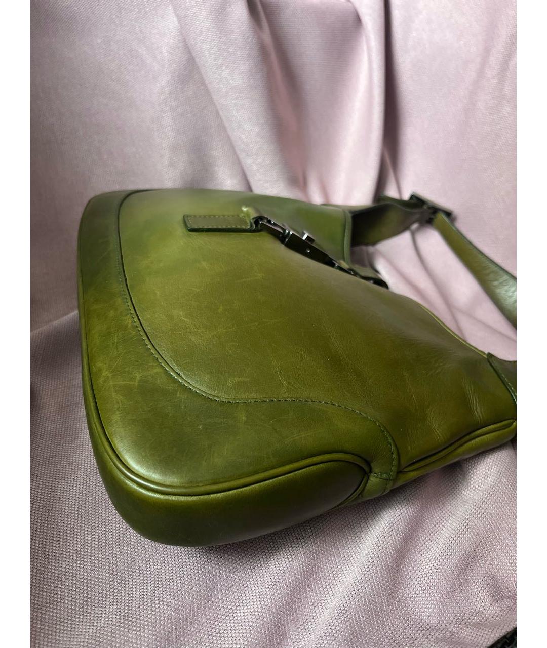 GUCCI Зеленая кожаная сумка с короткими ручками, фото 3