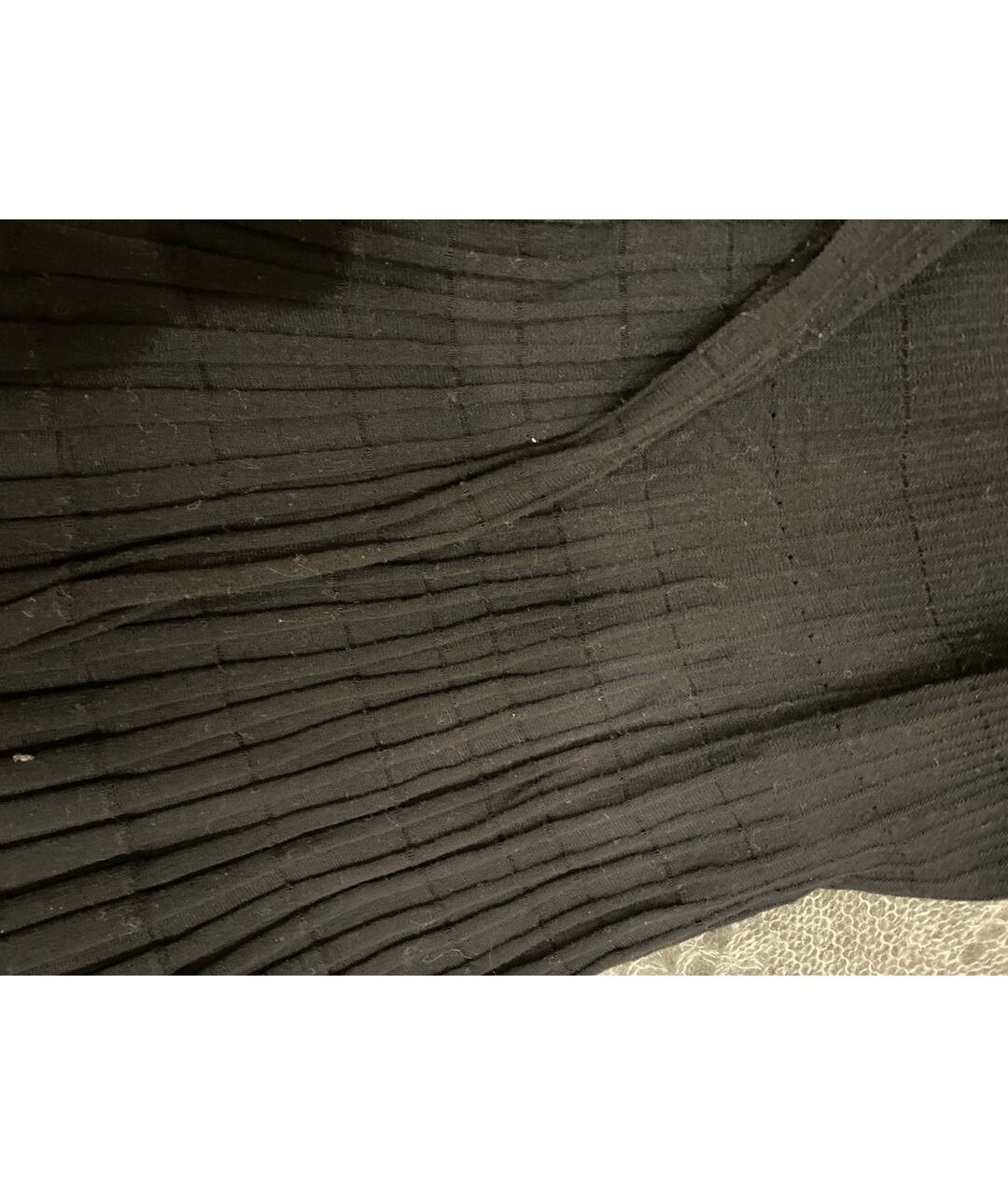 LOUIS VUITTON PRE-OWNED Черная шерстяная юбка миди, фото 4