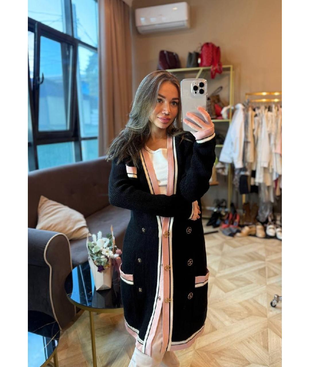 ELISABETTA FRANCHI Черное повседневное платье, фото 4