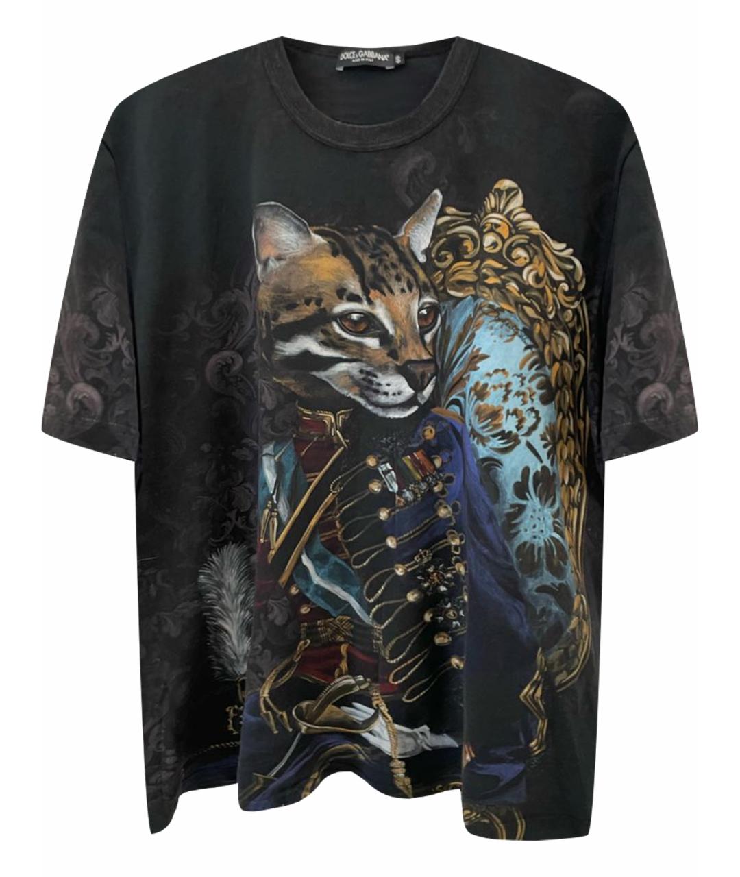 DOLCE&GABBANA Антрацитовая хлопковая футболка, фото 1