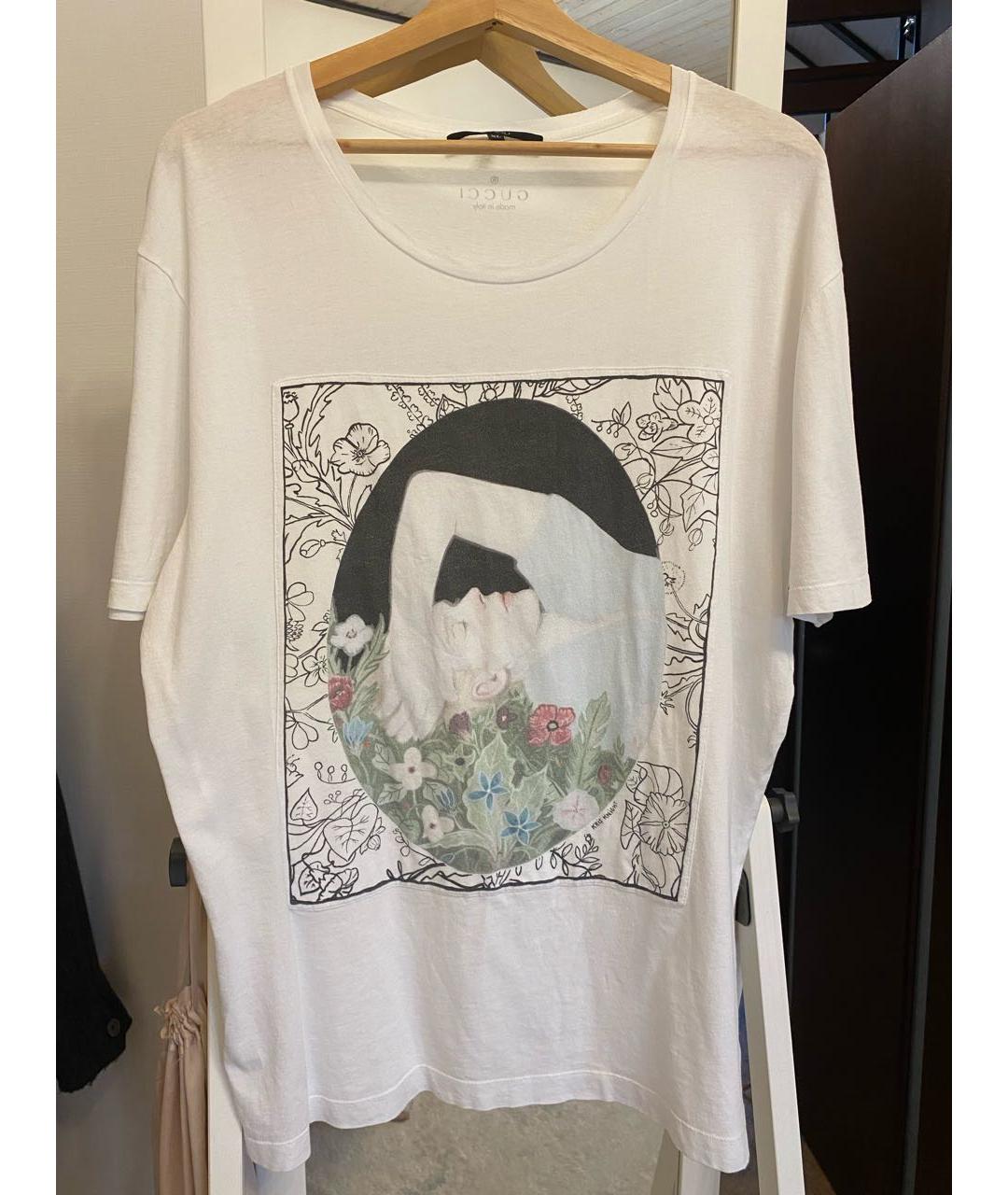 GUCCI Белая хлопковая футболка, фото 6