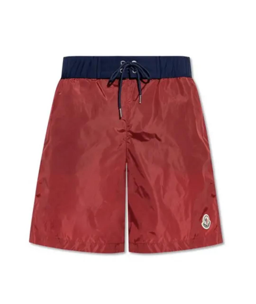 MONCLER Бордовые синтетические шорты, фото 1