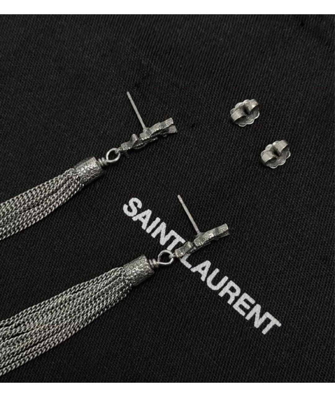 SAINT LAURENT Латунные серьги, фото 4