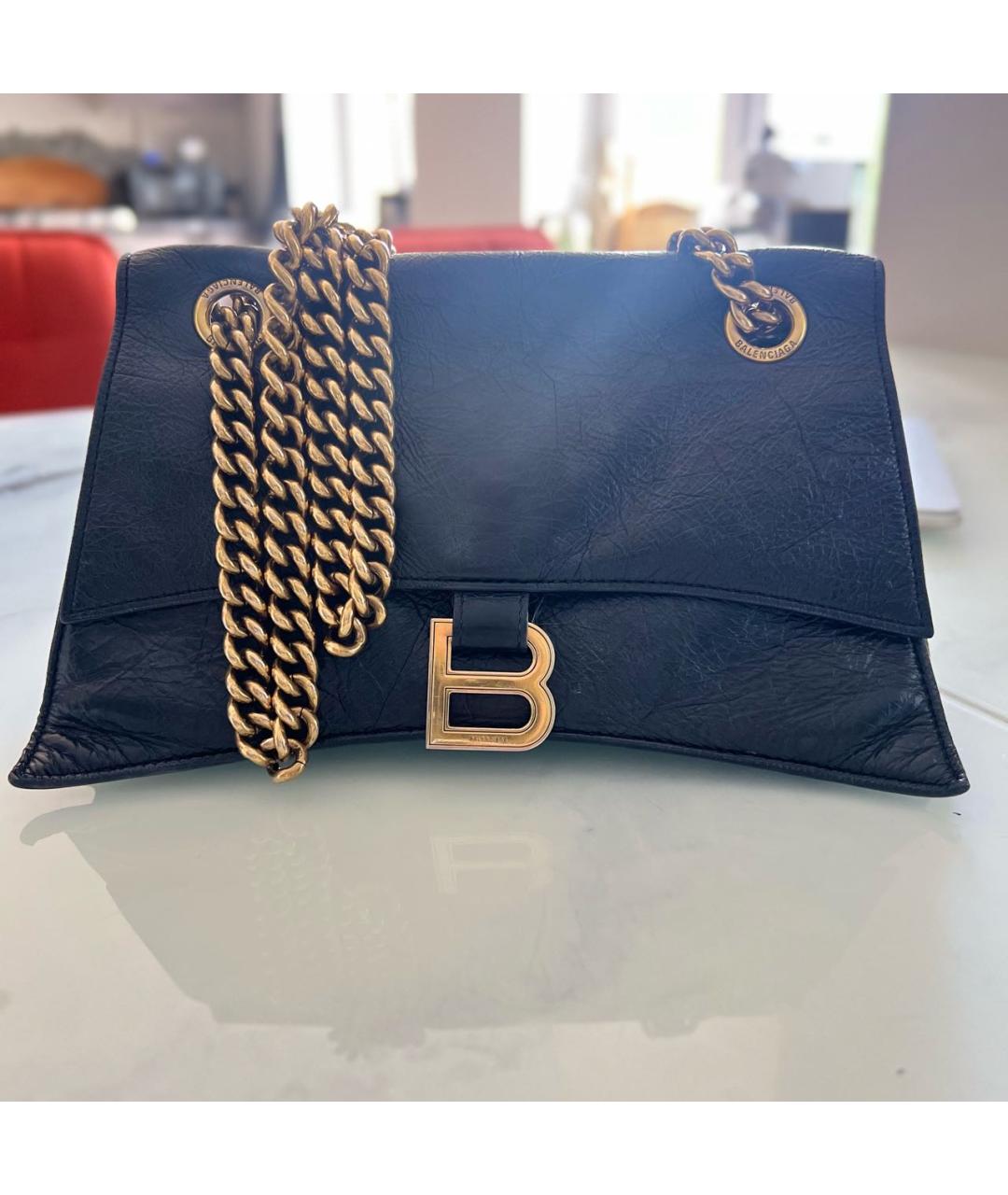 BALENCIAGA Черная кожаная сумка через плечо, фото 2