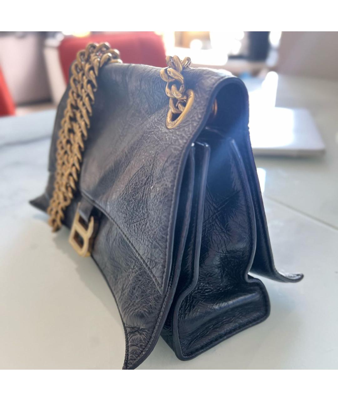 BALENCIAGA Черная кожаная сумка через плечо, фото 3