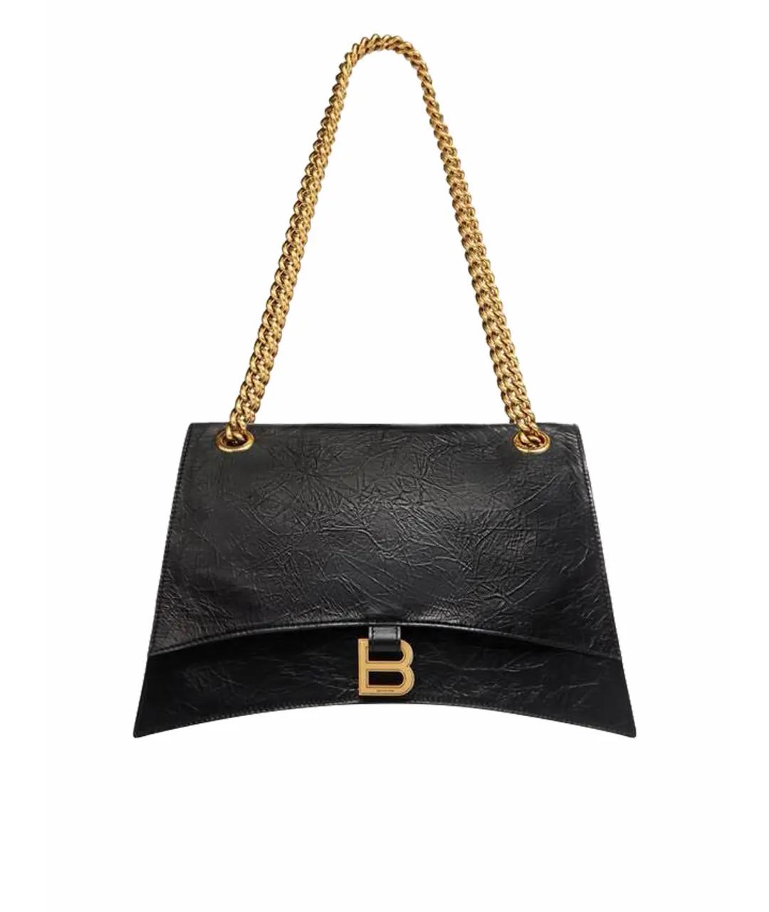 BALENCIAGA Черная кожаная сумка через плечо, фото 1