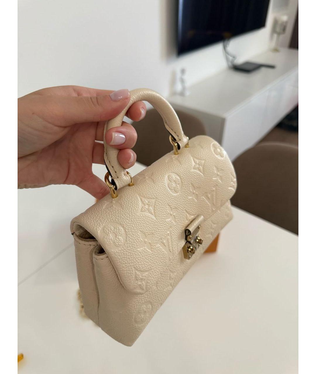 LOUIS VUITTON Бежевая кожаная сумка через плечо, фото 2