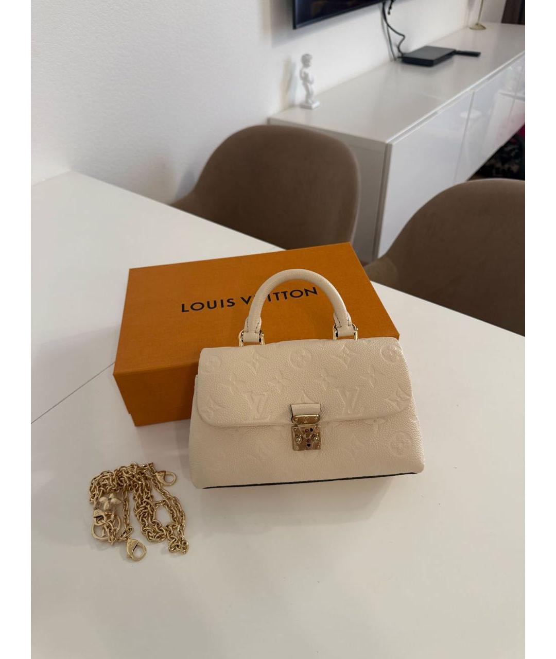 LOUIS VUITTON Бежевая кожаная сумка через плечо, фото 4