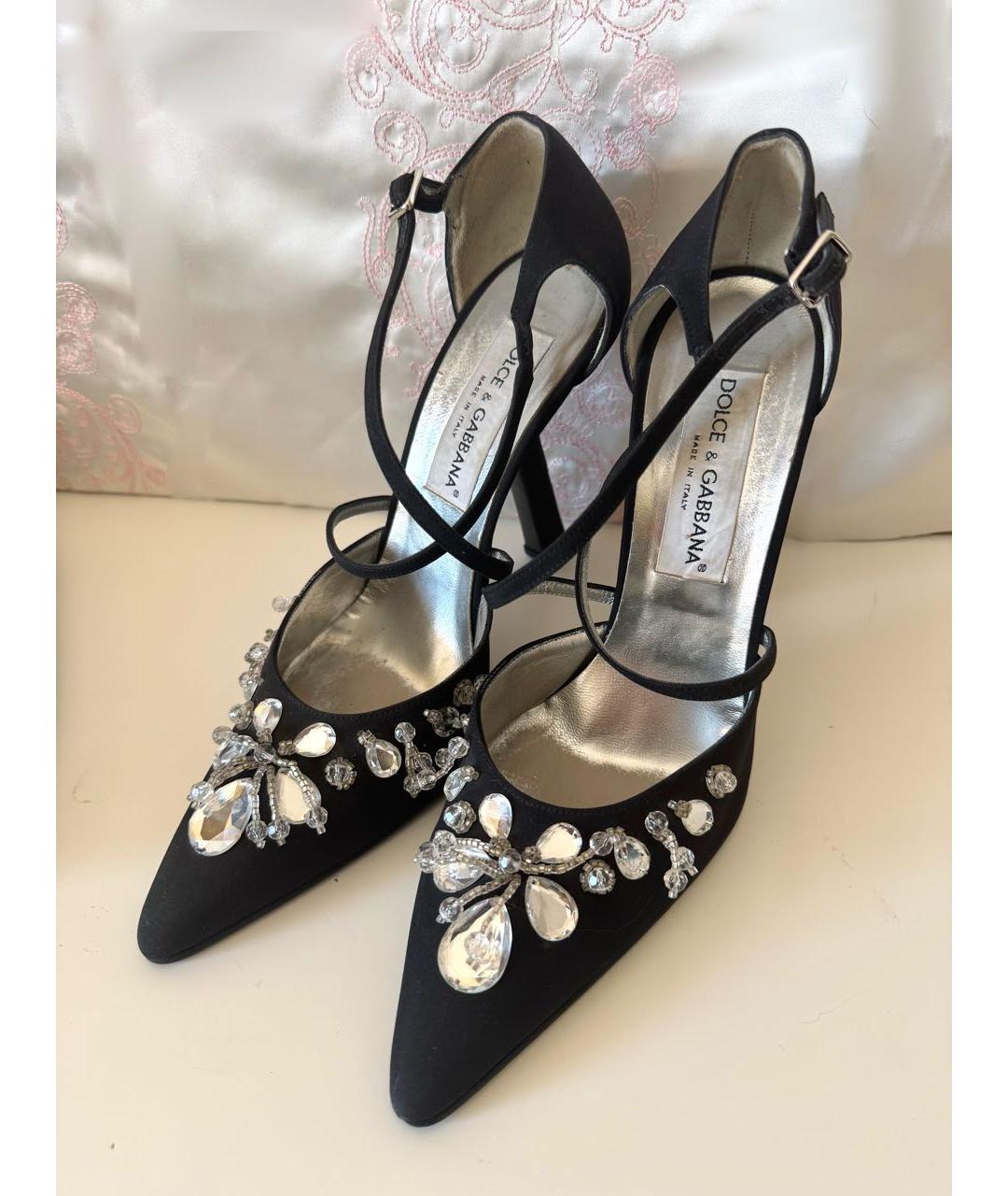 DOLCE&GABBANA Темно-синие текстильные туфли, фото 2