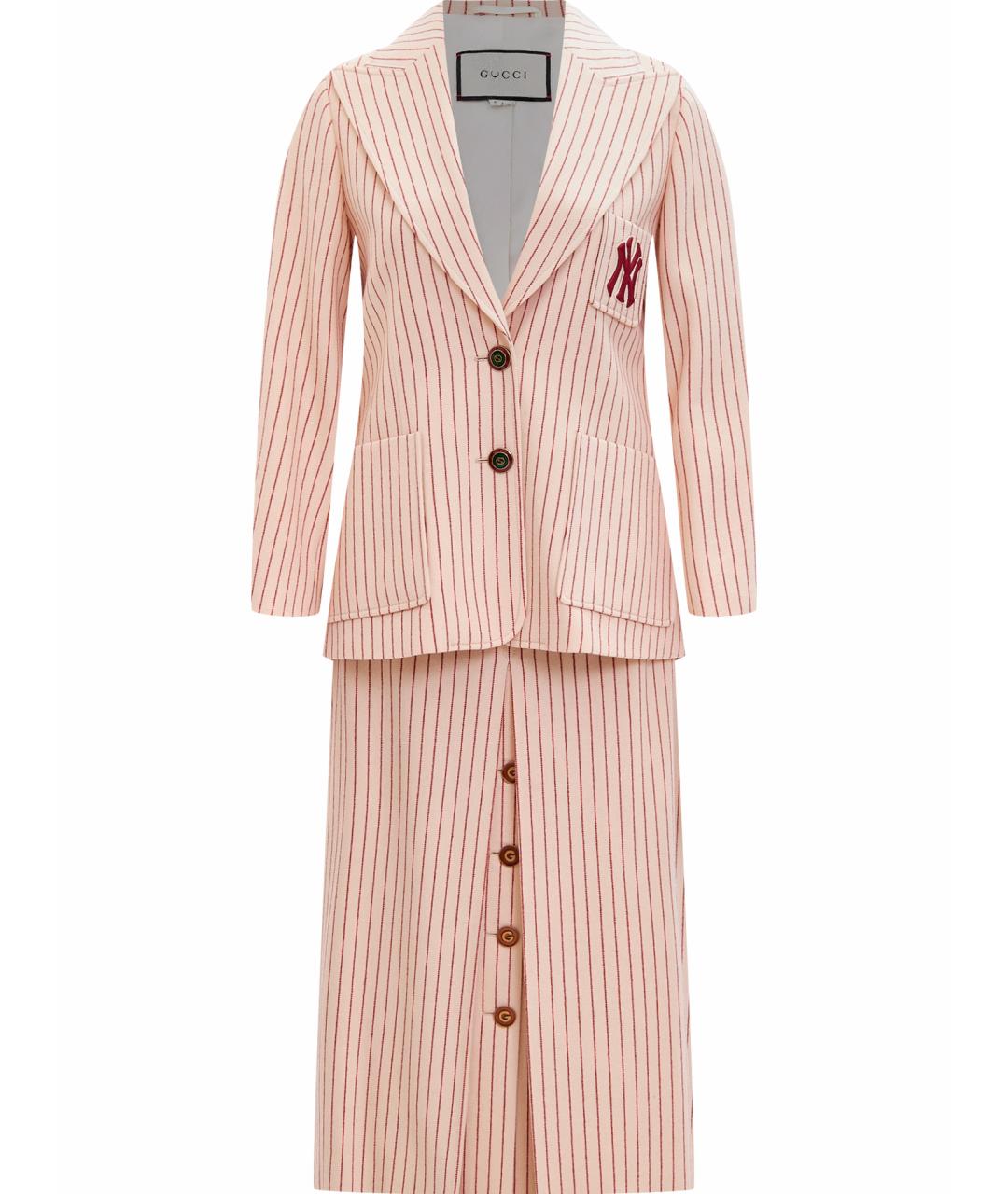 GUCCI Бежевый шерстяной костюм с юбками, фото 1