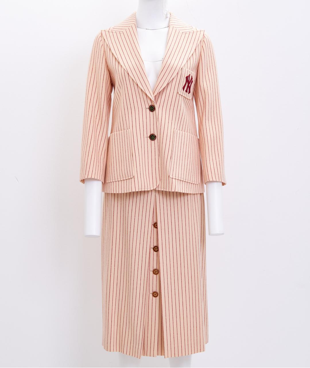 GUCCI Бежевый шерстяной костюм с юбками, фото 10