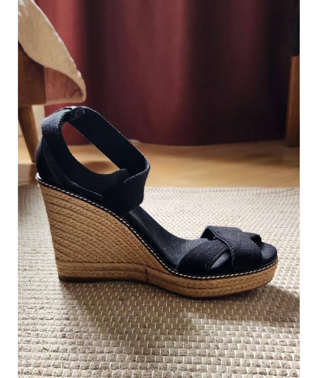 TORY BURCH Черные текстильные босоножки, фото 9
