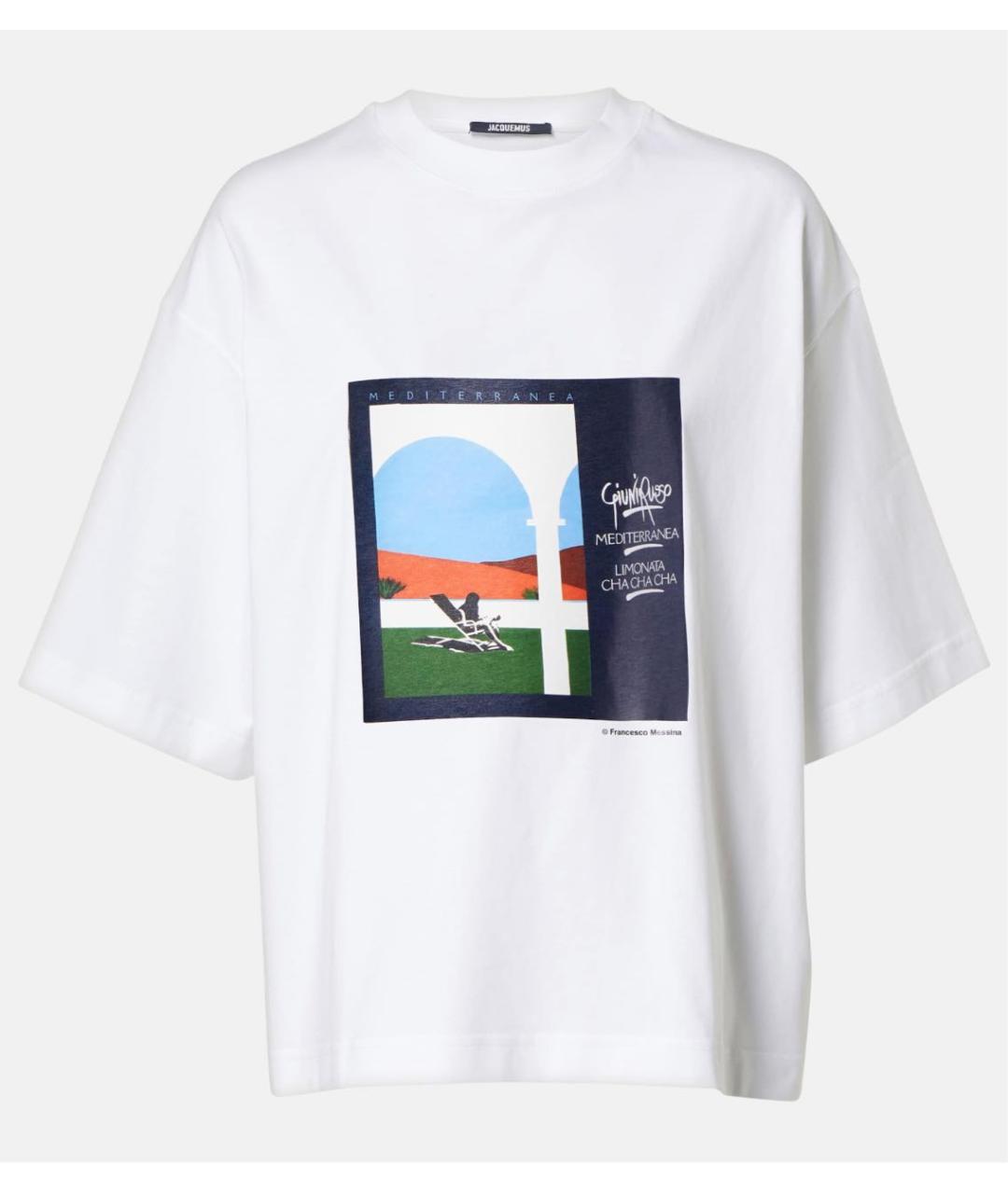 JACQUEMUS Белая хлопковая футболка, фото 8