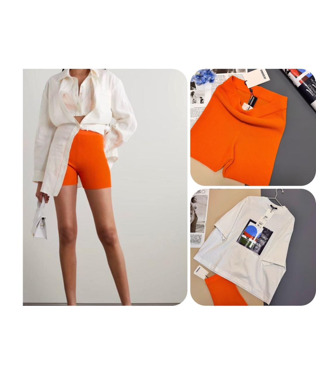 JACQUEMUS Оранжевое шорты, фото 5