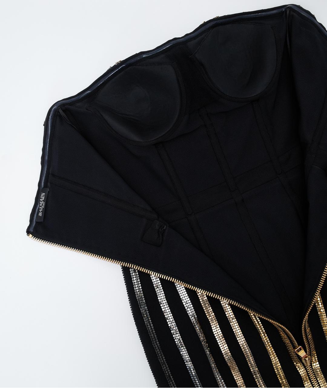 BALMAIN Черное ацетатное коктейльное платье, фото 5