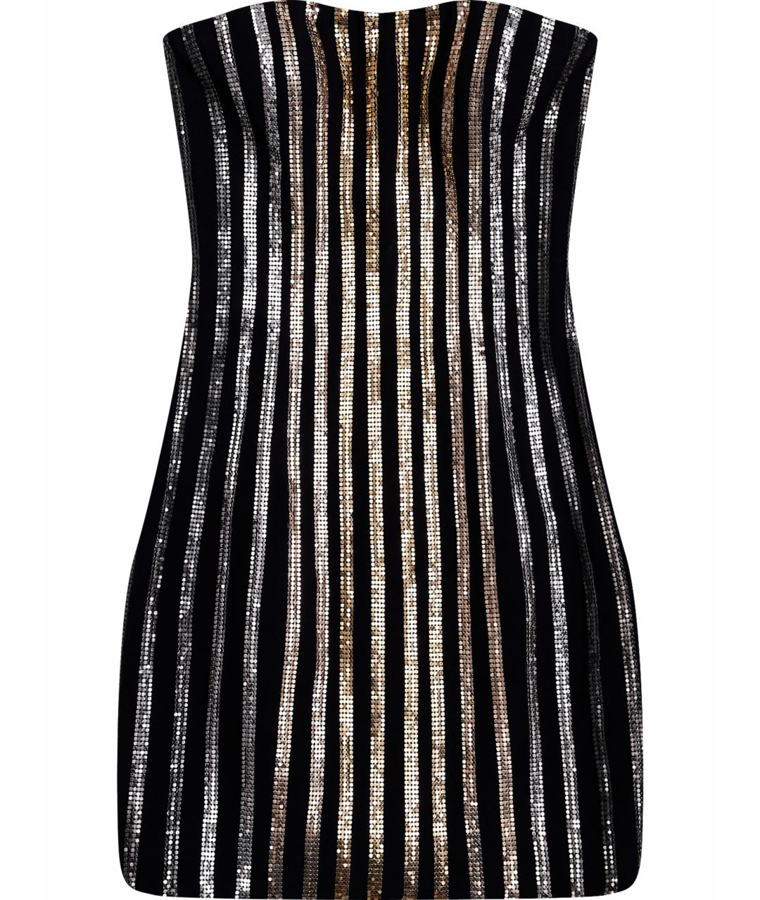BALMAIN Черное ацетатное коктейльное платье, фото 1