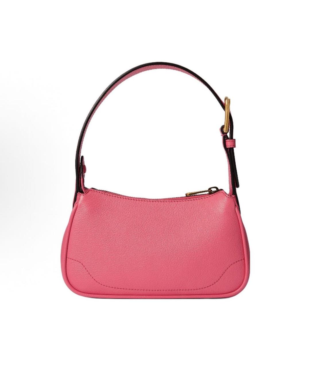 GUCCI Коралловая кожаная сумка с короткими ручками, фото 3