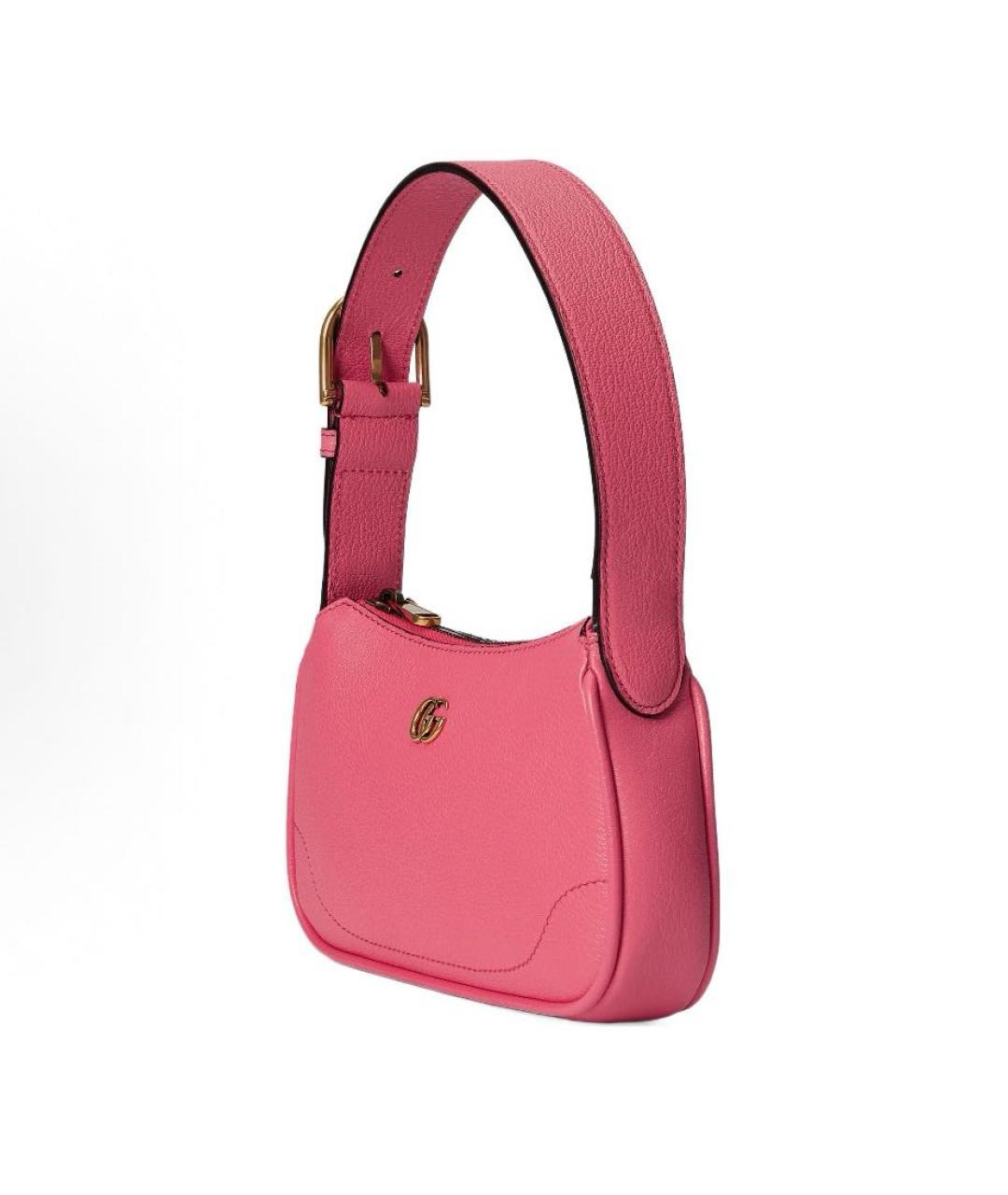 GUCCI Коралловая кожаная сумка с короткими ручками, фото 2