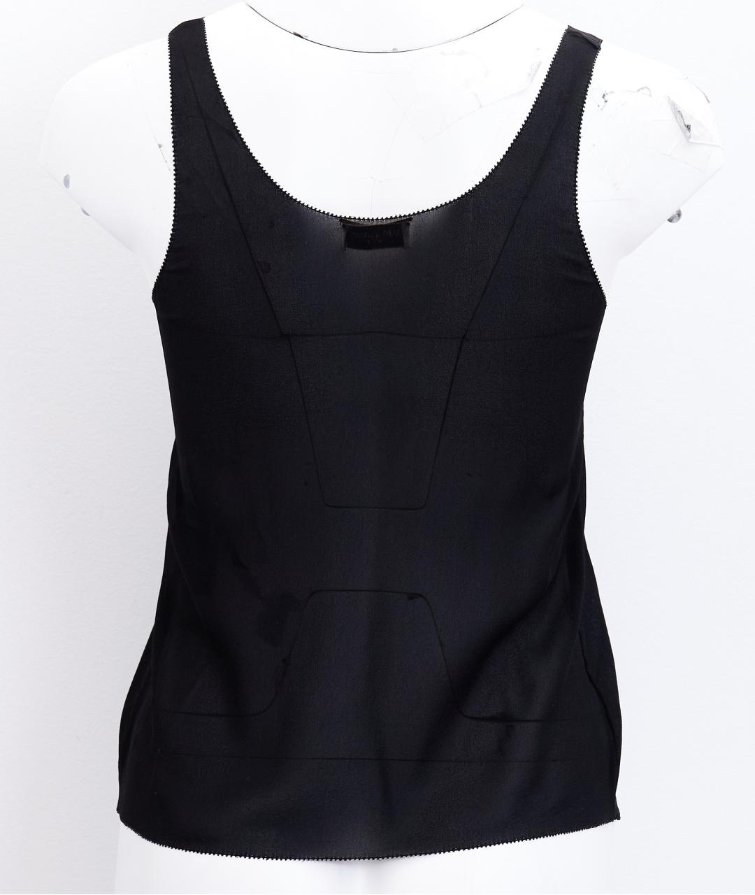 SAINT LAURENT Черная шелковая майка, фото 2
