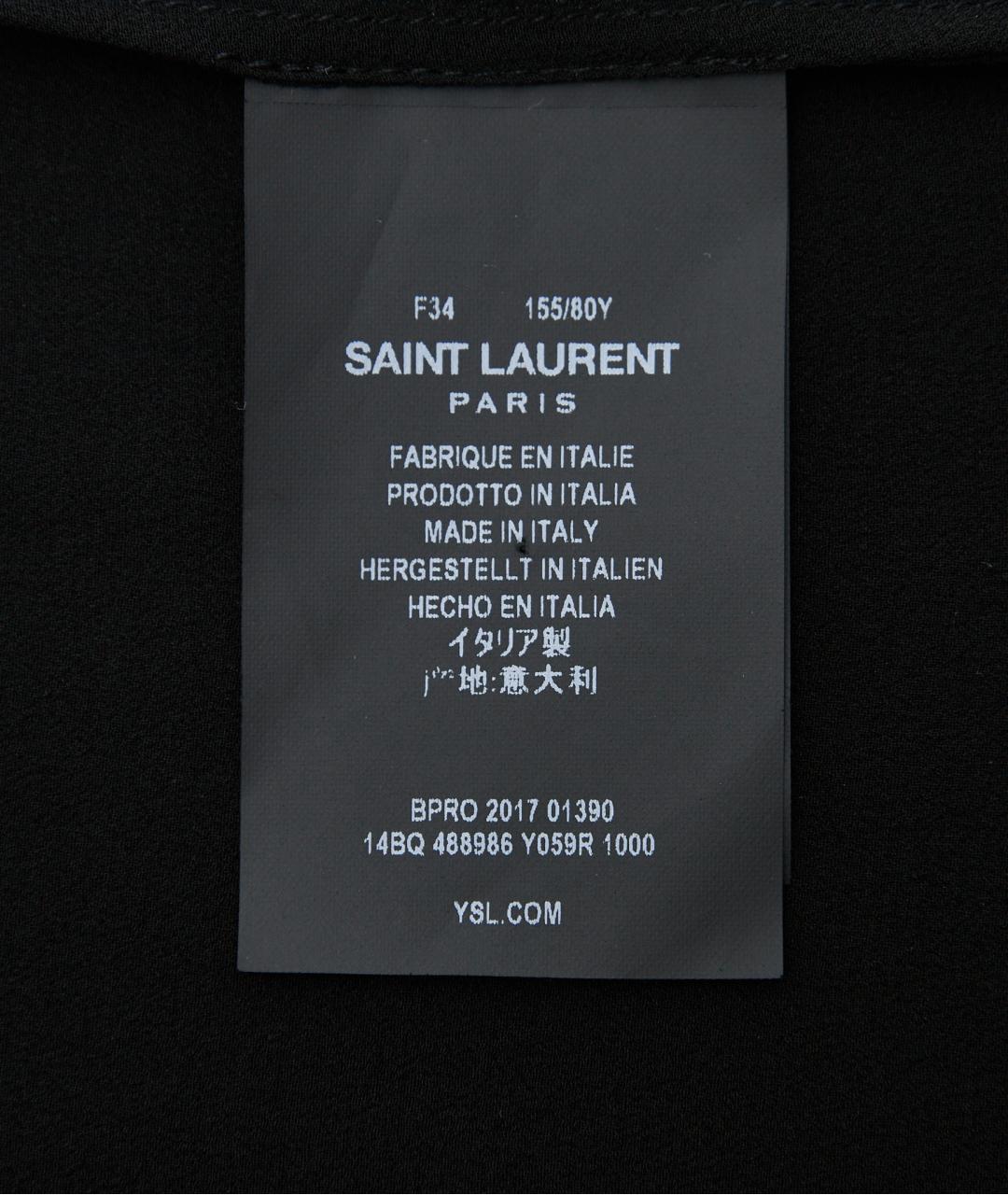 SAINT LAURENT Черная шелковая майка, фото 6
