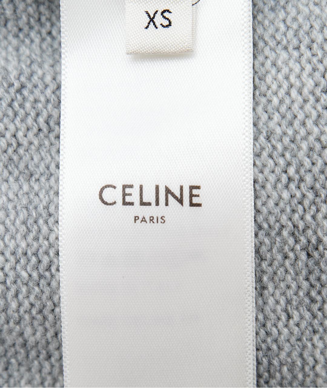CELINE Серые кашемировые прямые брюки, фото 7