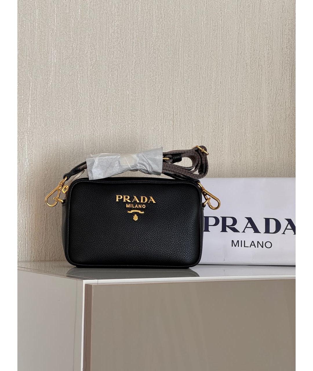 PRADA Черная кожаная сумка через плечо, фото 2