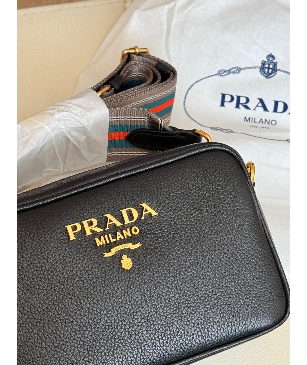 PRADA Черная кожаная сумка через плечо, фото 3